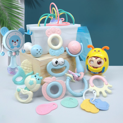 Soft Rubber Baby Grasp Ball Rattle - Sensory Toy