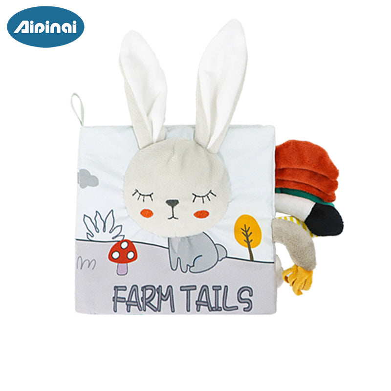Visual Gray and White Fabric Baby Book Toy