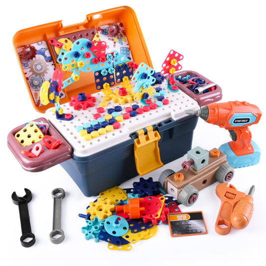 Montessori Play Toolbox 298Pcs – 2D/3D Creativity Builder for Kids 3+