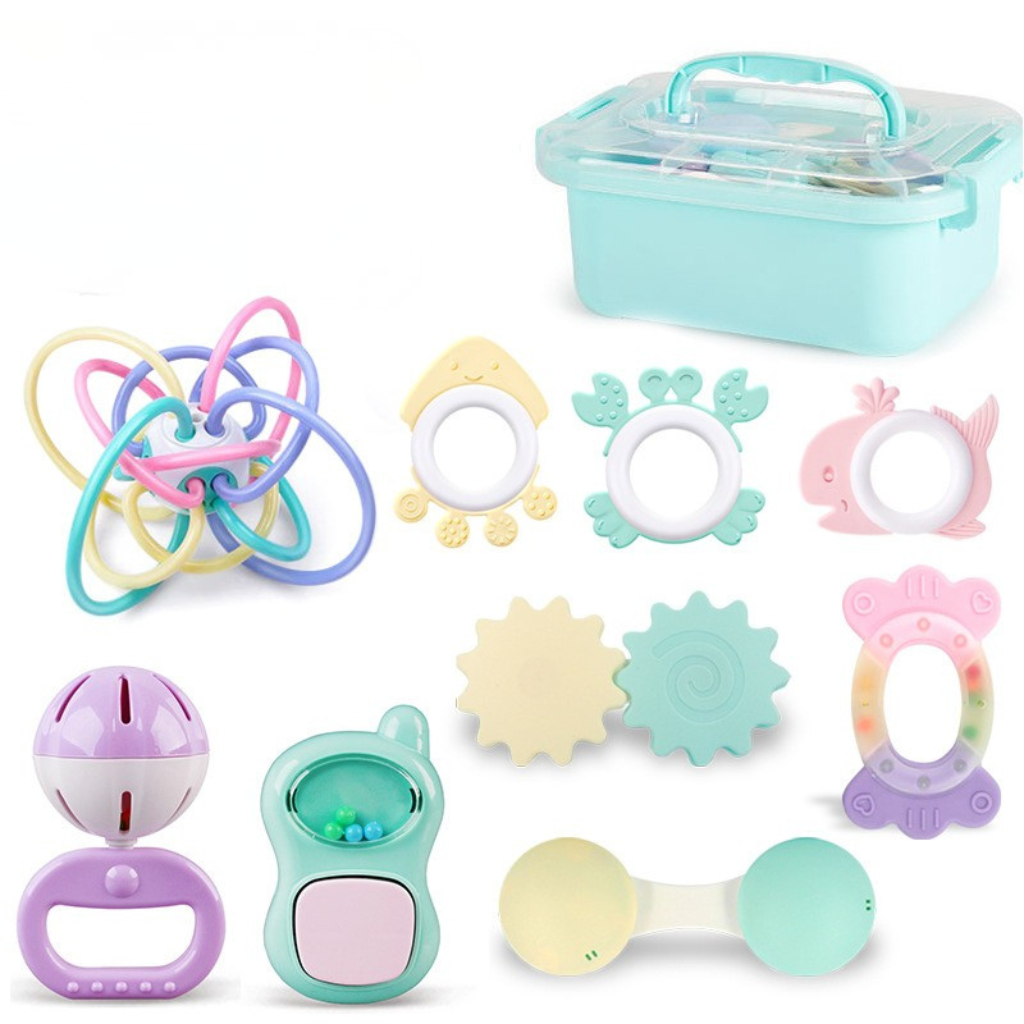 Soft Rubber Baby Grasp Ball Rattle - Sensory Toy