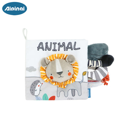 Visual Gray and White Fabric Baby Book Toy