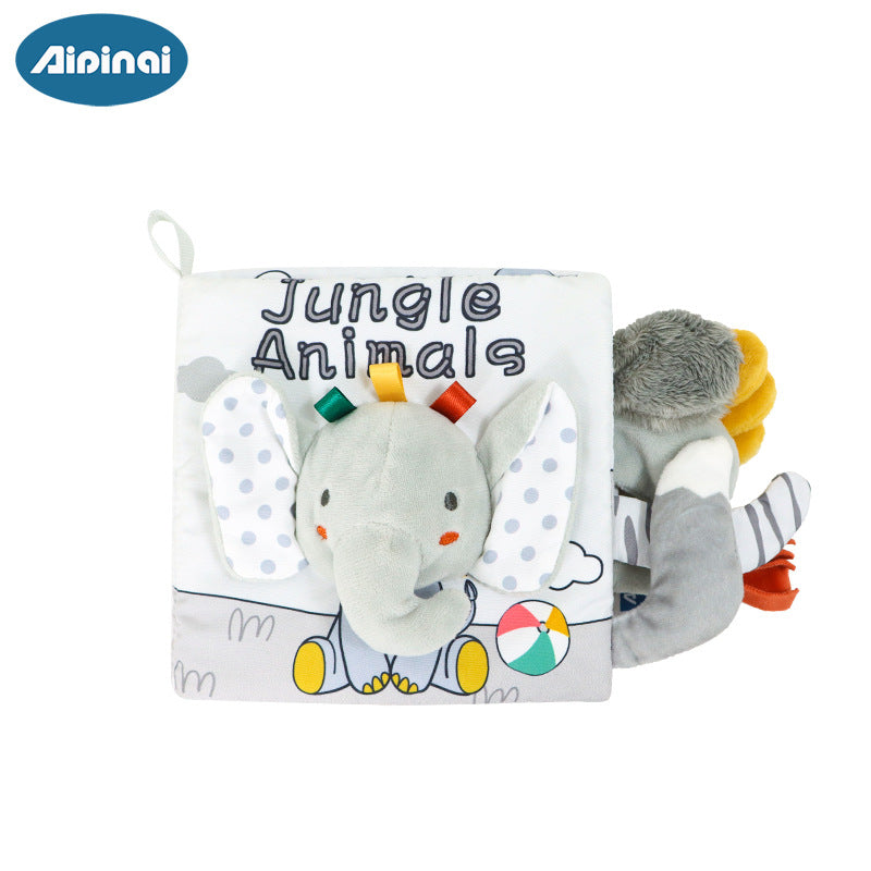 Visual Gray and White Fabric Baby Book Toy