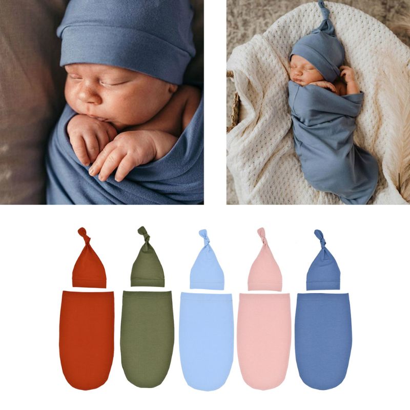 Solid Color Newborn Sleeping Bag and Swaddling Clothes